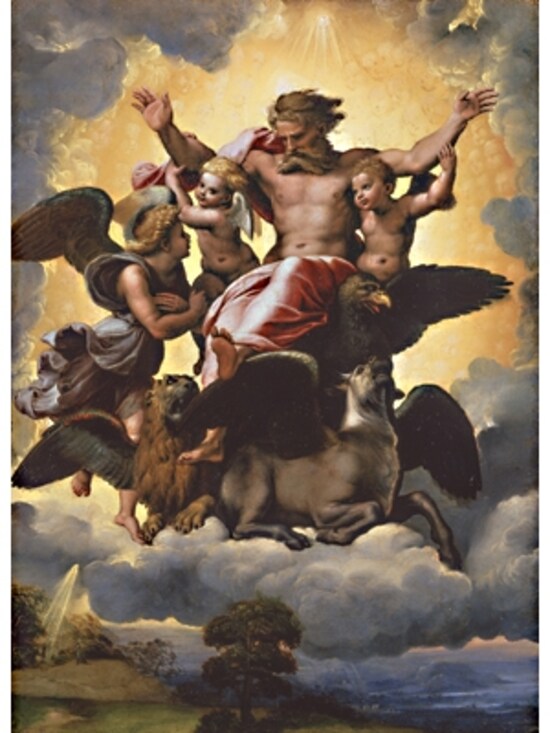 ラファエロ・サンツィオ 《エゼキエルの幻視》 1510年頃　油彩 /板　 40.7x29.5cm　フィレンツェ、パラティーナ美術館　 ?Antonio Quattrone