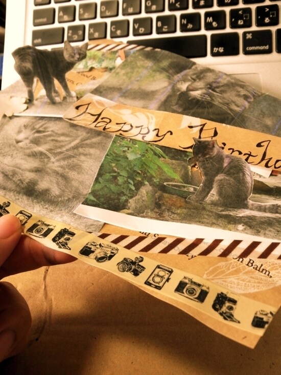 「コラージュバースデーカード」