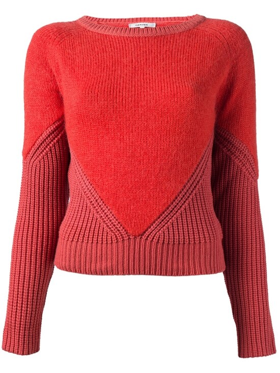 CARVEN／contrast knit sweater