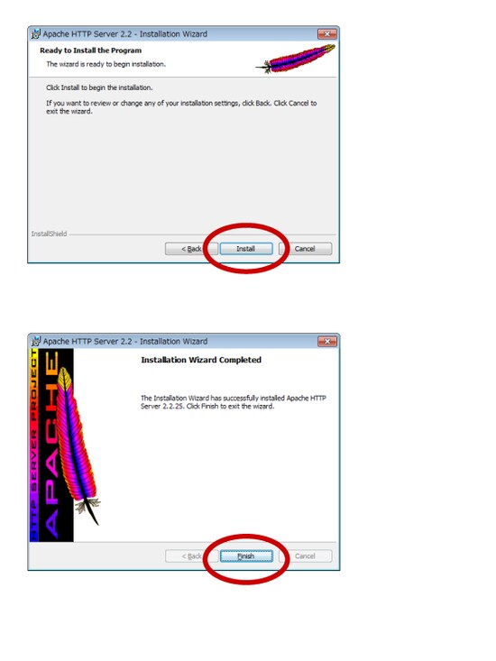 Apache Webサーバインストール完了