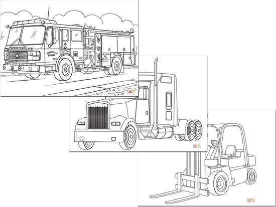 Supercoloring.com Trucks coloring pages