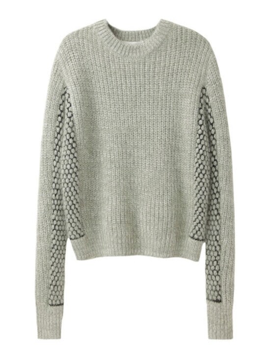3.1 Phillip Lim／CROPPED MIXED STITCH PULLOVER Lime