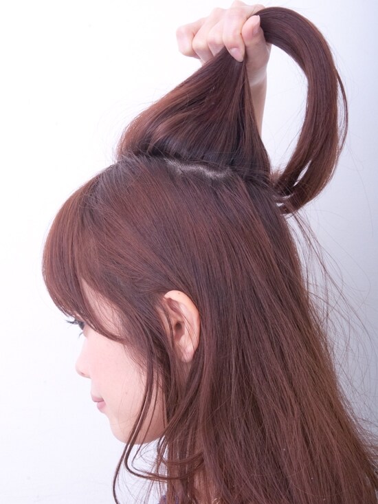 まとめる際にブラシで表面を梳かすとキレイです