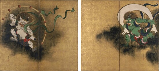 《重文 風神雷神図?風》 尾形光琳筆 江戸時代・18世紀 東京国立博物館蔵 本館２Ｆ「日本美術の流れ」7室にて公開