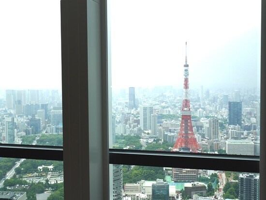 51階から東京タワーを見る