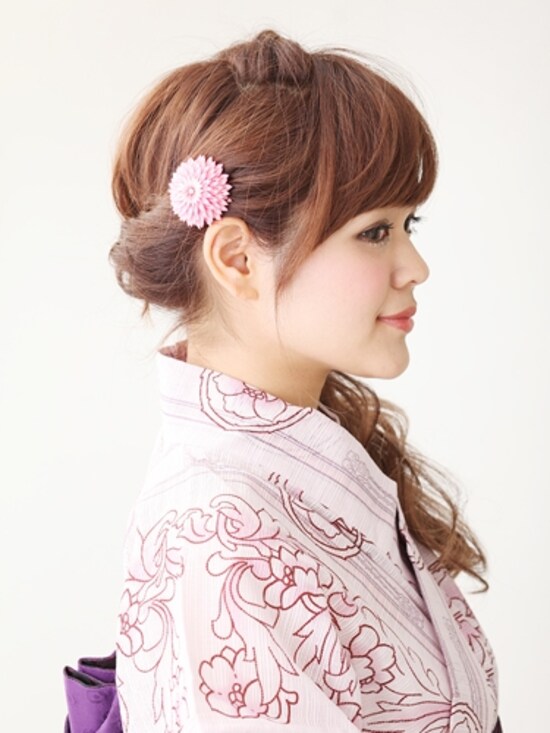 ロング浴衣・ダイナミックな編み込みアレンジのやり方