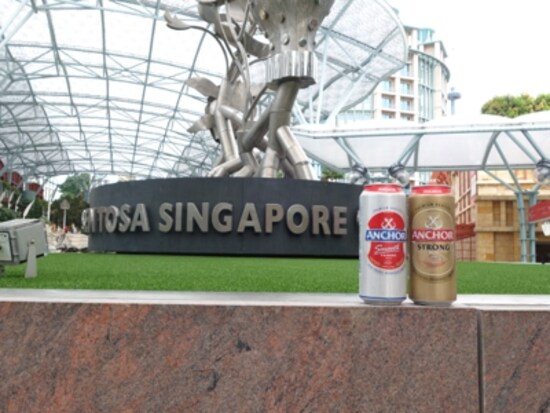 気温29度。シンガポールセントーサ島で頂きました。カラッとした空気とアンカービール、とてもおいしかったです。