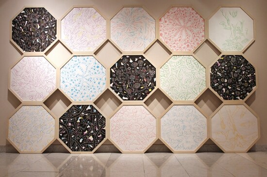 西武アキラ 《Octagon arabesque》 2014年 水彩、インク、紙