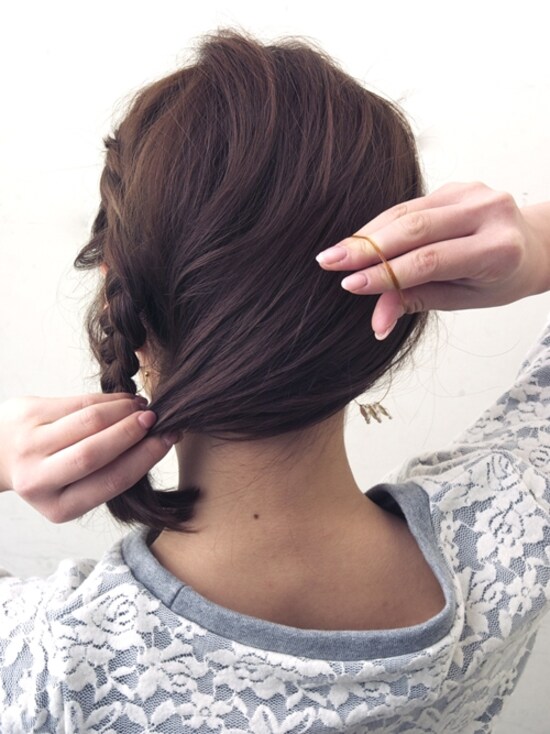 画像 10 15 サイド編み込みで ゆるくしゅまとめ髪 ヘアアレンジ All About