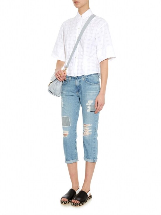 AG ADRIANO GOLDSCHMIED／THE DREW STRAIGHT-LEG BOYFRIEND JEANS 