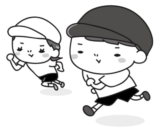 【モノクロ】体育の授業風景のカットです。