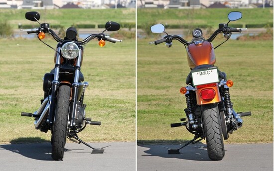 スポーツスター XL883R フロントビュー & リアビュー