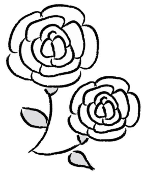 最も選択された 薔薇 イラスト 白黒 簡単
