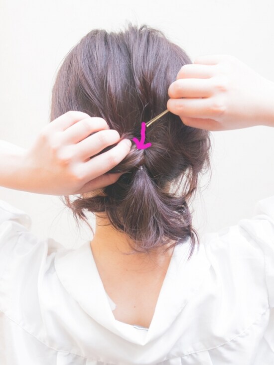 ピンが頭皮から浮かないように