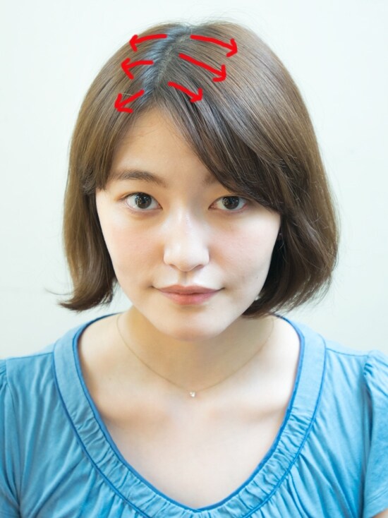 実例2・前髪が割れる