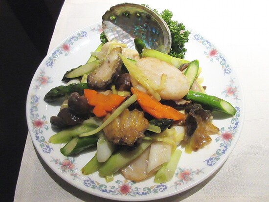 桃花林 蝦夷鮑と帆立貝柱の炒め