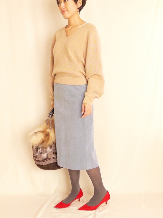 メリノブレンドＶネックセーター