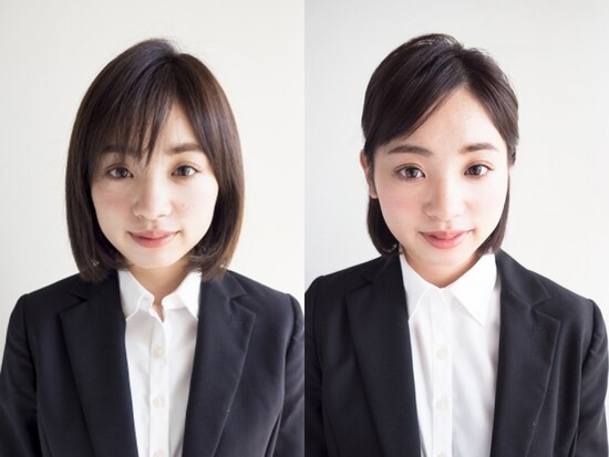 就活中はボブヘアの場合ハーフアップにまとめるのが清潔感があっておすすめ