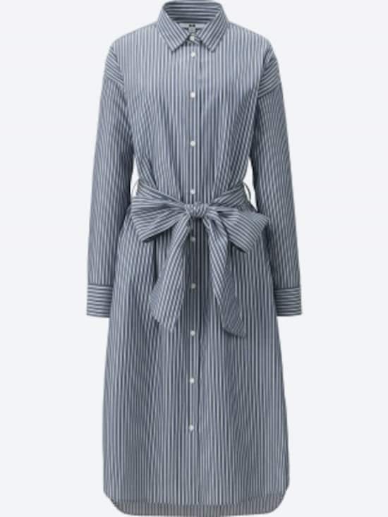 コットンストライプシャツワンピース 3990円(税抜)