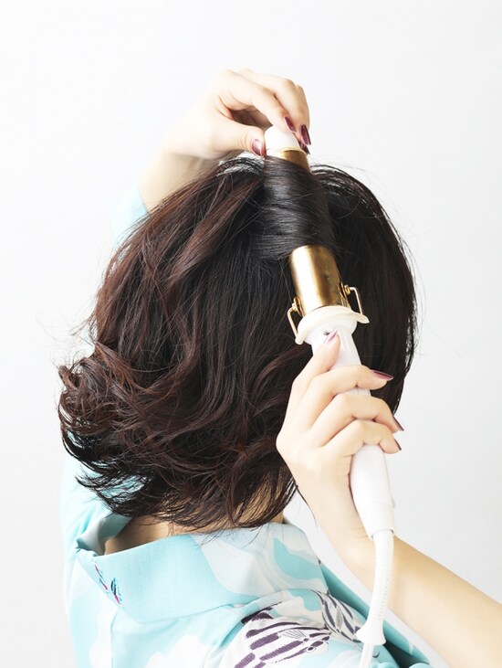 画像 5 11 ボブ浴衣 巻き髪くるりんぱで作る簡単ヘアアレンジ 浴衣ヘアアレンジ All About