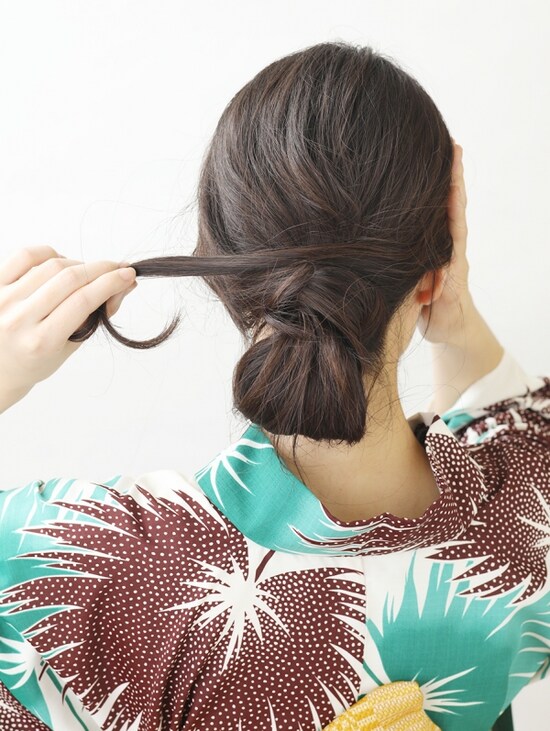 浴衣 髪型 ロング お団子
