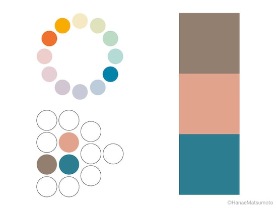 カーキのトーナル配色の例