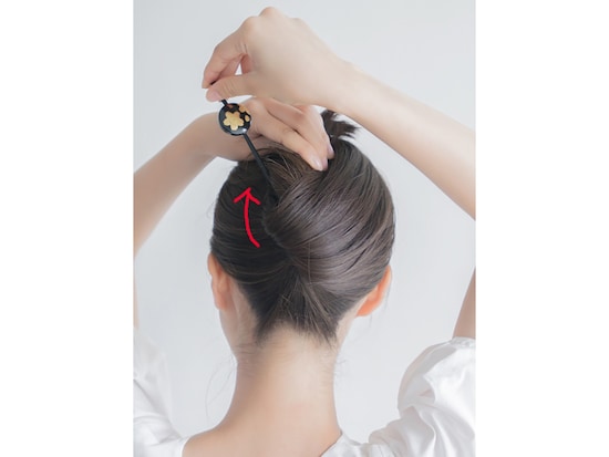 かんざしを挿してから180度回転させた状態