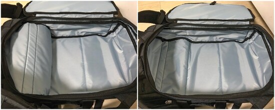 かわるビジネスリュックは動く仕切りでスペースが変わる