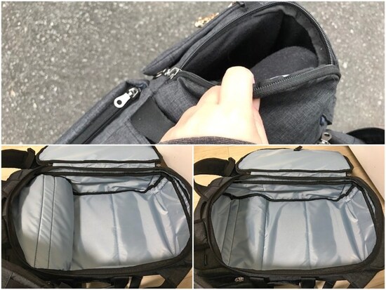 かわるビジネスリュックは動く仕切りでスペースが変わる