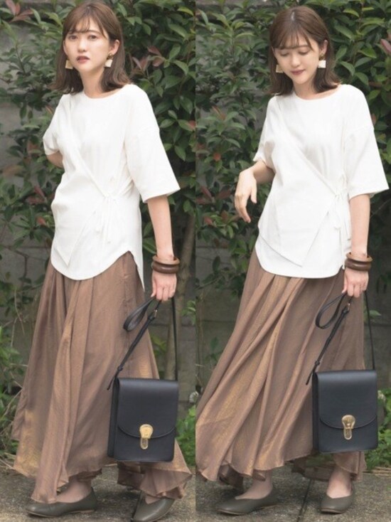 凝ったデザインでおしゃれ見えするトップスは長めの5分袖も嬉しい　出典：WEAR