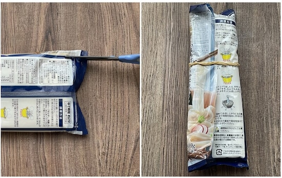 素麺の袋の切り方