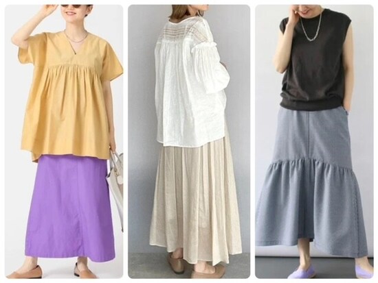 涼しく履けておしゃれ見えする夏の大人なロングスカートコーデ