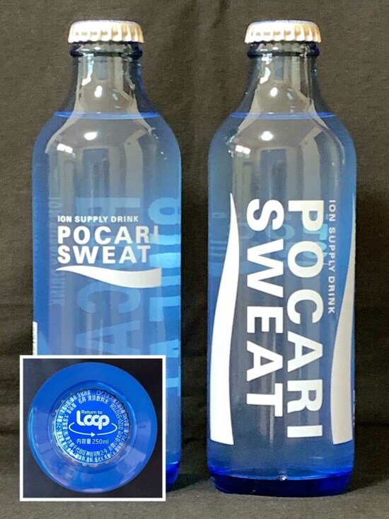 大塚製薬ポカリスエットのリターナブル瓶と王冠