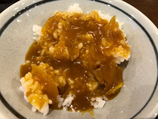 カレーうどんと白ごはんで作ったカレーライス