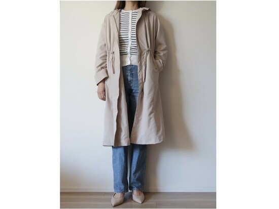 ジャストサイズなので、そのまま上からアウターを羽織っても