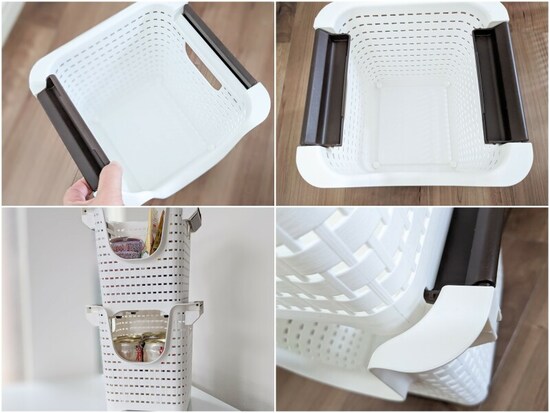 ダイソー　積み重ね収納バスケット使い方