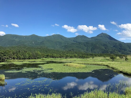 知床五湖（6）／晴れた日の一湖と知床連山