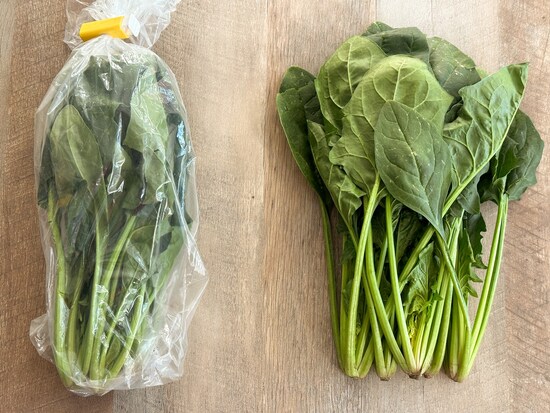 1束だけ「野菜や果物の鮮度を保つポリエチレン袋」へ