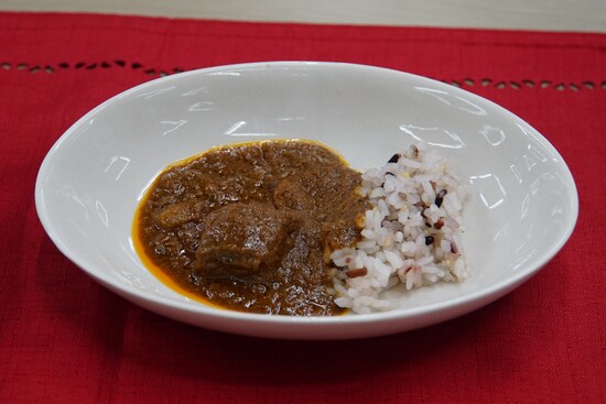 もっとクックを使って調理した「ハイデラバード風ビーフカレー」