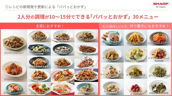 新たに搭載した「パパッとおかず」30メニュー