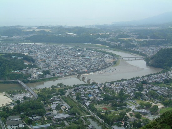 岩国城天守閣からの眺め（1）／錦川と安芸灘