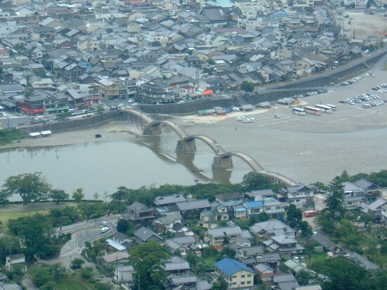 岩国城天守閣からの眺め（2）／錦帯橋