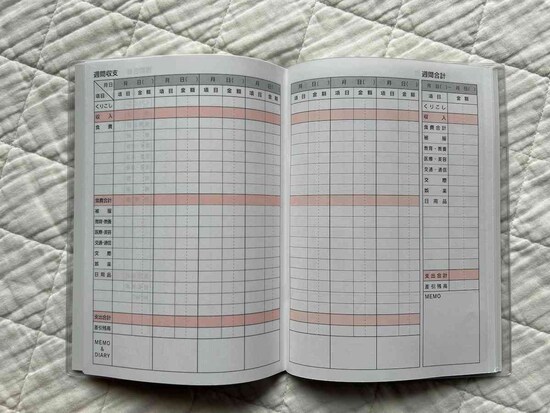 セリアの「家計簿B6サイズ」は短い期間でお金を管理