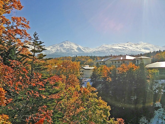 青い空、白雪、紅葉の三重奏は唯一無二の絶景（北海道）※撮影：大谷修一