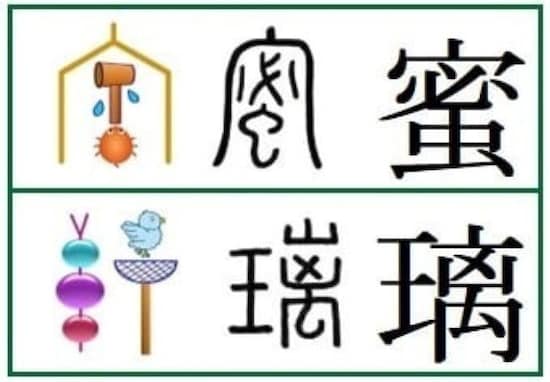 「蜜璃」で使われている漢字の成り立ち