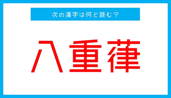 【漢検準1級レベル】「八重葎」←この漢字、何と読む？