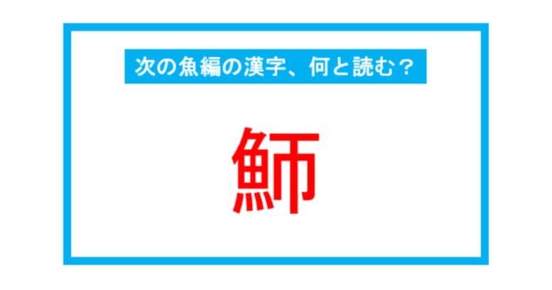 【魚編の漢字】「魳」←この漢字、何と読む？（第236問） 