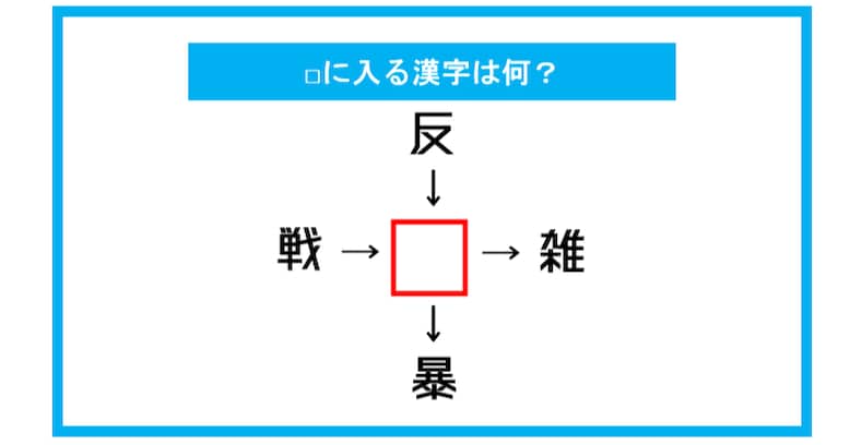 【漢字穴埋めクイズ】□に入る漢字は何？（第309問）