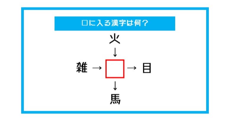 【漢字穴埋めクイズ】□に入る漢字は何？（第495問）