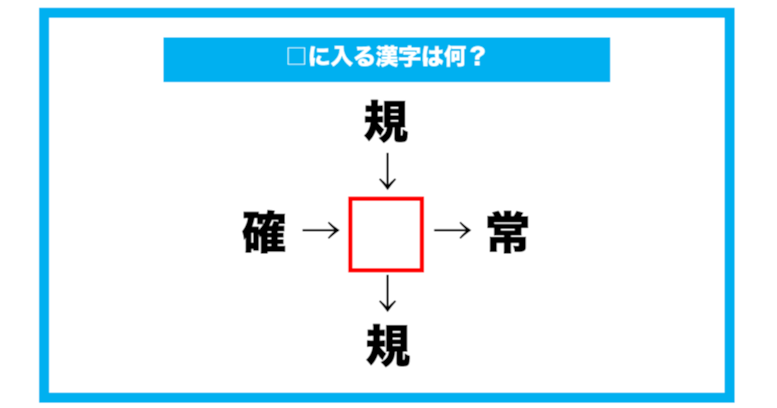 【漢字穴埋めクイズ】□に入る漢字は何？（第585問）